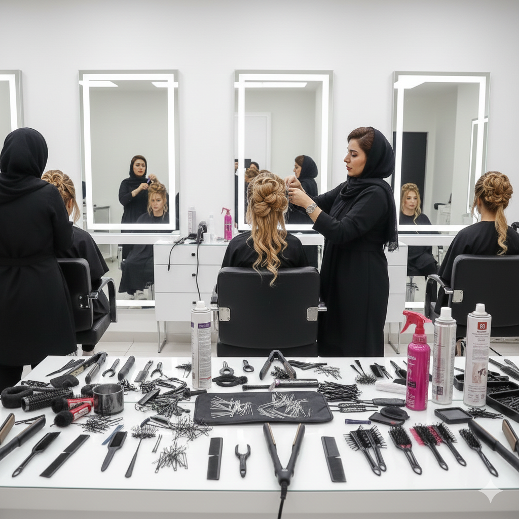 سؤال آزمون شینیون مو فنی و حرفه‌ای